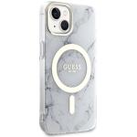 Carcasa Guess Marble cu MagSafe compatibila cu iPhone 14 Plus / 15 Plus, Alb 5 - lerato.ro