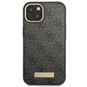 Carcasa Guess 4G Logo Plate cu MagSafe compatibila cu iPhone 14 Plus / 15 Plus, Negru