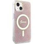 Carcasa Guess 4G cu MagSafe compatibila cu iPhone 13 / 14 / 15, Roz 5 - lerato.ro
