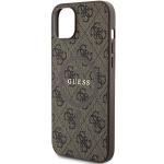 Carcasa Guess 4G Collection Leather Metal Logo cu MagSafe compatibila cu iPhone 13 / 14 / 15, Maro 7 - lerato.ro