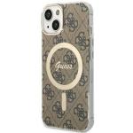 Carcasa Guess 4G cu MagSafe compatibila cu iPhone 13 / 14 / 15, Brown 3 - lerato.ro