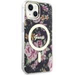 Carcasa Guess Flower cu MagSafe compatibila cu iPhone 13 / 14 / 15, Verde 5 - lerato.ro