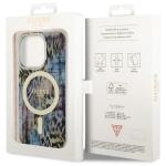 Carcasa Guess Leopard cu MagSafe compatibila cu iPhone 14 Pro, Albastru 9 - lerato.ro