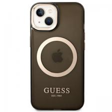 Carcasa Guess Gold Outline Translucent cu MagSafe compatibila cu iPhone 13 / 14 / 15, Black
