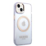 Carcasa Guess Gold Outline Translucent cu MagSafe compatibila cu iPhone 13 / 14 / 15, Purple 5 - lerato.ro