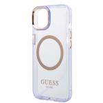 Carcasa Guess Gold Outline Translucent cu MagSafe compatibila cu iPhone 13 / 14 / 15, Purple 7 - lerato.ro