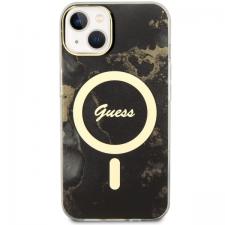 Carcasa Guess Golden Marble cu MagSafe compatibila cu iPhone 13 / 14 / 15, Black