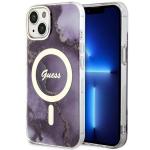 Carcasa Guess Golden Marble cu MagSafe compatibila cu iPhone 13 / 14 / 15, Purple 4 - lerato.ro