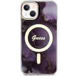 Carcasa Guess Golden Marble cu MagSafe compatibila cu iPhone 13 / 14 / 15, Purple 2 - lerato.ro