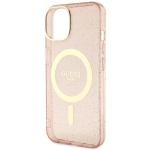 Carcasa Guess Glitter Gold cu MagSafe compatibila cu iPhone 13 / 14 / 15, Roz 7 - lerato.ro