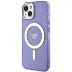 Carcasa Guess Glitter Gold cu MagSafe compatibila cu iPhone 13 / 14 / 15, Mov 3 - lerato.ro