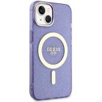 Carcasa Guess Glitter Gold cu MagSafe compatibila cu iPhone 13 / 14 / 15, Mov 5 - lerato.ro