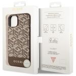 Carcasa Guess GCube Stripes cu MagSafe compatibila cu iPhone 13 / 14 / 15, Maro 9 - lerato.ro