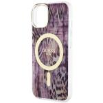 Carcasa Guess Leopard cu MagSafe compatibila cu iPhone 13 / 14 / 15, Roz 7 - lerato.ro