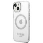 Carcasa Guess Metal Outline cu MagSafe compatibila cu iPhone 13 / 14 / 15, Silver 3 - lerato.ro