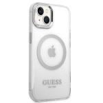 Carcasa Guess Metal Outline cu MagSafe compatibila cu iPhone 13 / 14 / 15, Silver 5 - lerato.ro