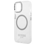 Carcasa Guess Metal Outline cu MagSafe compatibila cu iPhone 13 / 14 / 15, Silver 7 - lerato.ro