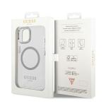 Carcasa Guess Metal Outline cu MagSafe compatibila cu iPhone 13 / 14 / 15, Silver 9 - lerato.ro
