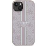 Carcasa Guess 4G Printed Stripes cu MagSafe compatibila cu iPhone 13 / 14 / 15, Roz 2 - lerato.ro