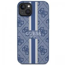 Huse si carcase iPhone 14, Carcasa Guess 4G Printed Stripes cu MagSafe compatibila cu iPhone 13 / 14 / 15, Albastru, lerato.ro