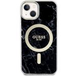 Carcasa Guess Marble cu MagSafe compatibila cu iPhone 13 / 14 / 15, Negru 2 - lerato.ro
