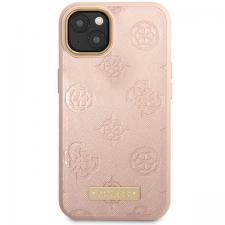 Huse si carcase iPhone 14, Carcasa Guess Peony Logo Plate cu MagSafe compatibila cu iPhone 13 / 14 / 15, Pink, lerato.ro