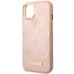 Carcasa Guess Peony Logo Plate cu MagSafe compatibila cu iPhone 13 / 14 / 15, Pink 7 - lerato.ro