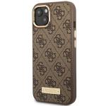 Carcasa Guess 4G Logo Plate cu MagSafe compatibila cu iPhone 13 / 14 / 15, Brown 3 - lerato.ro