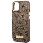 Carcasa Guess 4G Logo Plate cu MagSafe compatibila cu iPhone 13 / 14 / 15, Brown 7 - lerato.ro