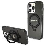 Carcasa Guess Ring Stand Script Glitter cu MagSafe compatibila cu iPhone 14 Pro Max, Negru 4 - lerato.ro