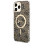 Carcasa Guess 4G cu MagSafe compatibila cu iPhone 13 Pro Max, Maro 3 - lerato.ro