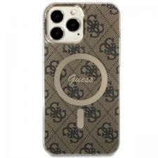 Carcasa Guess 4G cu MagSafe compatibila cu iPhone 13 Pro Max, Maro
