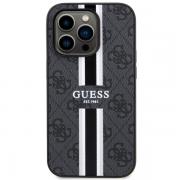 Carcasa Guess 4G Printed Stripes cu MagSafe compatibila cu iPhone 14 Pro, Negru
