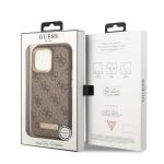 Carcasa Guess 4G Logo Plate cu MagSafe compatibila cu iPhone 13 Pro / 13, Maro 9 - lerato.ro