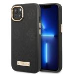 Carcasa Guess Peony Logo Plate cu MagSafe compatibila cu iPhone 13 / 14 / 15, Negru 4 - lerato.ro