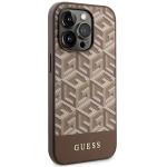 Carcasa Guess GCube Stripe cu MagSafe compatibila cu iPhone 14 Pro Max, Maro 5 - lerato.ro