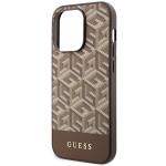 Carcasa Guess GCube Stripe cu MagSafe compatibila cu iPhone 14 Pro Max, Maro 7 - lerato.ro