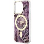Carcasa Guess Leopard cu MagSafe compatibila cu iPhone 14 Pro Max, Roz 7 - lerato.ro