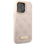 Carcasa Guess 4G Logo Plate cu MagSafe compatibila cu iPhone 14 Pro Max, Roz 5 - lerato.ro