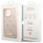 Carcasa Guess 4G Logo Plate cu MagSafe compatibila cu iPhone 14 Pro Max, Roz 9 - lerato.ro