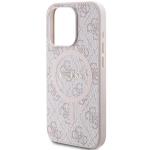 Carcasa Guess 4G Collection Leather Metal Logo cu MagSafe compatibila cu iPhone 15 Pro, Roz 7 - lerato.ro