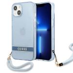 Carcasa Guess Translucent Stap compatibila cu iPhone 13 / 14 / 15, Albastru 4 - lerato.ro