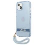 Carcasa Guess Translucent Stap compatibila cu iPhone 13 / 14 / 15, Albastru 3 - lerato.ro