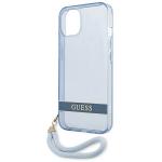 Carcasa Guess Translucent Stap compatibila cu iPhone 13 / 14 / 15, Albastru 7 - lerato.ro