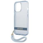 Carcasa Guess Translucent Stap compatibila cu iPhone 13 Pro / 13, Albastru 7 - lerato.ro