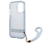 Carcasa Guess Translucent Stap compatibila cu iPhone 13 Pro / 13, Albastru 8 - lerato.ro