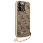 Carcasa Guess 4G Charms compatibila cu iPhone 14 Pro, Maro 4 - lerato.ro