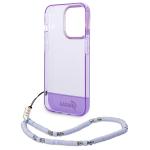 Carcasa Guess Translucent Pearl Strap compatibila cu iPhone 14 Pro, Mov 7 - lerato.ro