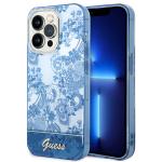 Carcasa Guess Porcelain Collection compatibila cu iPhone 14 Pro, Albastru 4 - lerato.ro
