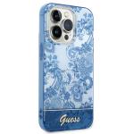 Carcasa Guess Porcelain Collection compatibila cu iPhone 14 Pro, Albastru 5 - lerato.ro